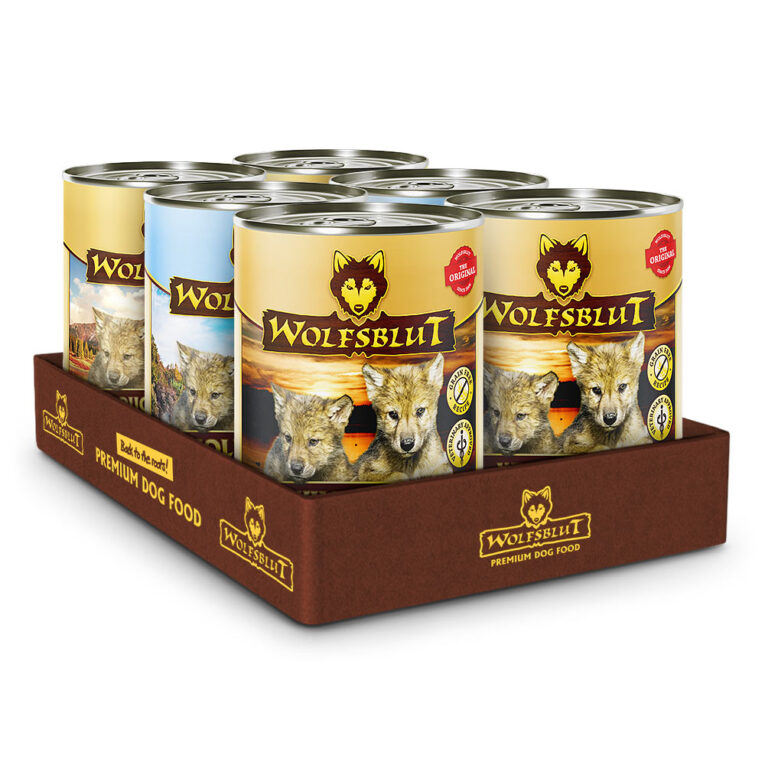 Wolfsblut Puppy Mixpaket Das Puppy Mixpaket für Welpen von Wolfblut beinhaltet folgende Futtersorten: Cold River - Forelle mit Süßkartoffeln 2 x 395 g Wild Duck & Turkey - mit Truthahn & Ente 2 x 395 g Wild Duck - Ente mit Kürbis 2 x 395 g Die einzelnen Futterbestandteile der Puppy Nassfutter von Wolfsblut wurden zusammen mit Tierärzten