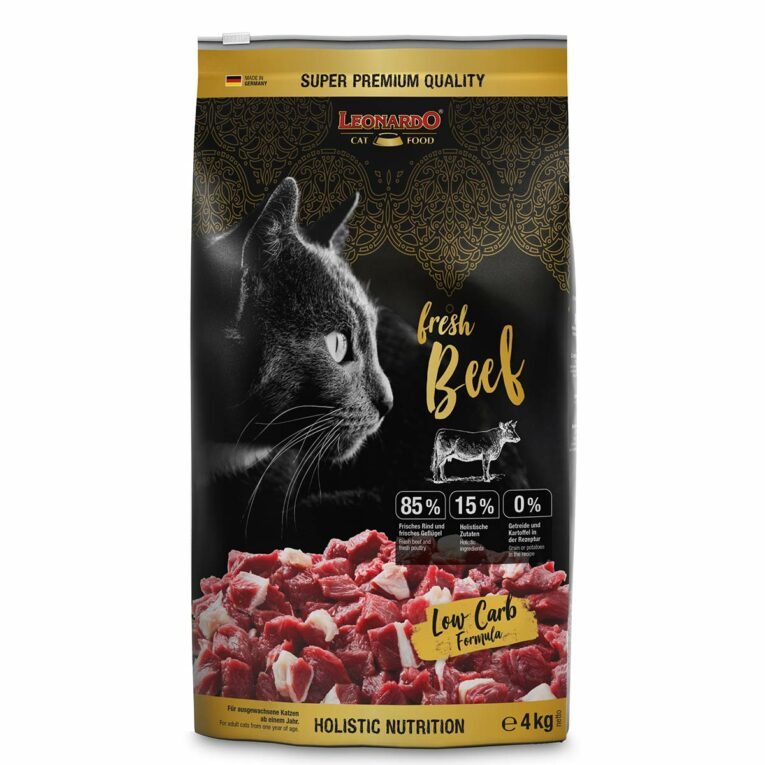 LEONARDO Fresh Meat Nassfutter für augewachsene Katzen ab einem Jahr mit extra viel frischem Fleisch.