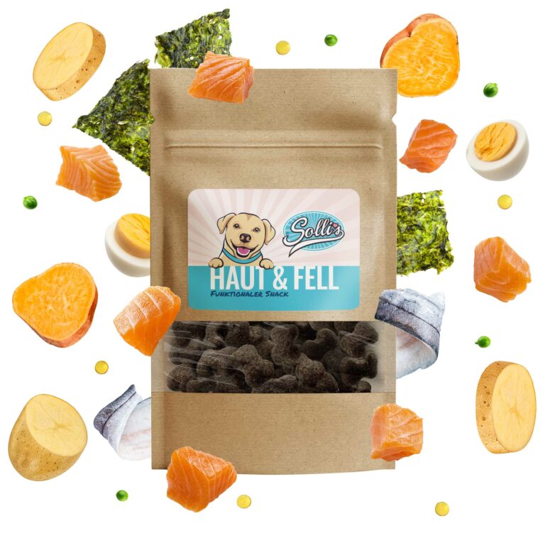 Funktionaler Snack Haut & Fell - Pflegt Fell & reduziert Schuppen IN UNSEREM Hundeshop günstig kaufen