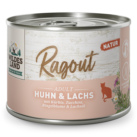 Wildes Land | Huhn & Lachs mit Kürbis | Ragout | 12 x 180 g