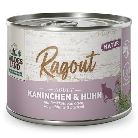 Wildes Land | Kaninchen & Huhn mit Brokkoli | Ragout | 30 x 180 g