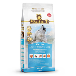 WEIGHT MANAGEMENT Bei Übergewicht und/oder Diabetes mellitus WOLFSBLUT VetLine WEIGHT MANAGEMENT ist ein Diät-Alleinfuttermittel für ausgewachsene Hunde zur Verringerung von Übergewicht und zur Regulierung der Glucoseversorgung (Diabetes mellitus). Ihr Hund liebt den Gang zum Napf mehr als den Spaziergang durch den Park? Er ist eher der gemütliche Typ oder kann sich aus anderen Gründen nicht mehr ausreichend bewegen? So oder so