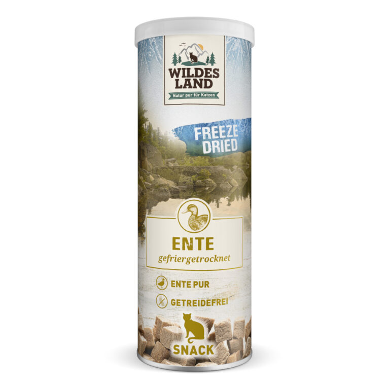 Freeze Dried Ente Ergänzungsfuttermittel für Katzen Kleine Snacks können im Alltag mit Ihrem Stubentiger eine wichtige Rolle spielen. Gelegentliche Leckerbissen stärken das Vertrauen und die Beziehung zwischen Mensch und Katze. Motivieren Sie Ihren Vierbeiner zum Erlernen kleiner Tricks oder belohnen Sie ihn einfach zwischendurch. Auch in Trainings- und Belohnungssituationen ist es jedoch unerlässlich