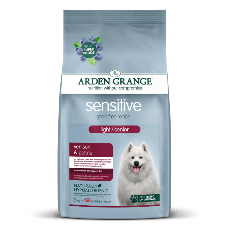 Arden Grange Sensitive Light/Senior Getreidefrei Hirsch & Kartoffel Arden Grange Sensitive Adult Light/Senior Wild & Kartoffel ist ein vollwertiges Trockenfutter