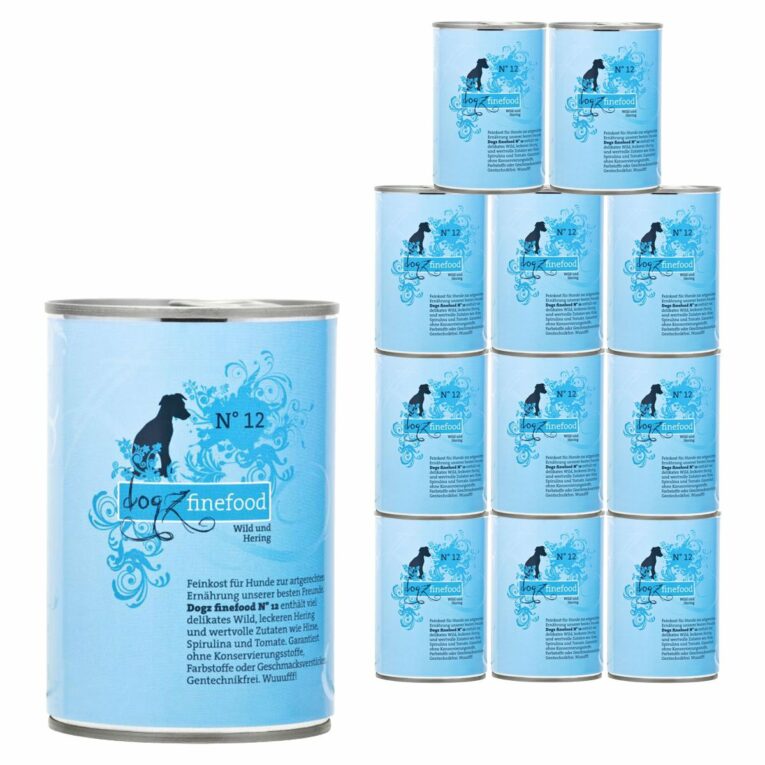 Getreidefreies Nassfutter von Dogz Finefood ohne Zucker. Wild macht deinem Hund Appetit. Das Futter ist für Hunde aller Lebensphasen zu empfehlen.