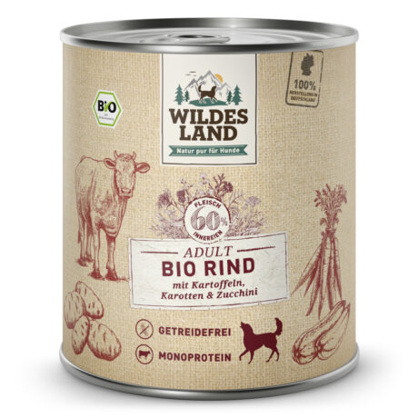 Wildes Land | Rind mit Kartoffel & Karotte | BIO Adult | 12 x 800 g