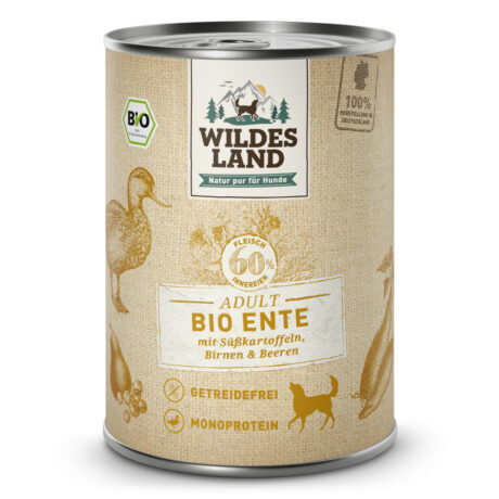 Wildes Land | Ente mit Süßkartoffel & Birne | BIO Adult | 12 x 400 g