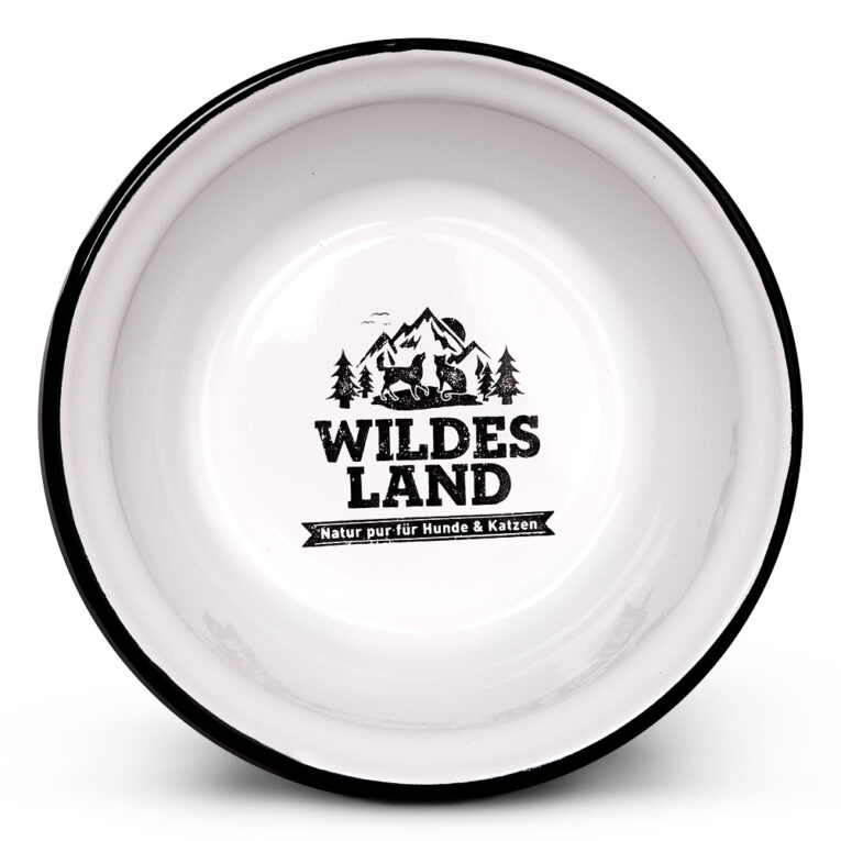 Wildes Land Napf 16cm Der Emaille-Napf von Wildes Land überzeugt als hochwertiger Futter- oder Wassernapf für Ihren Hund oder Ihre Katze. Durch die gebrannte