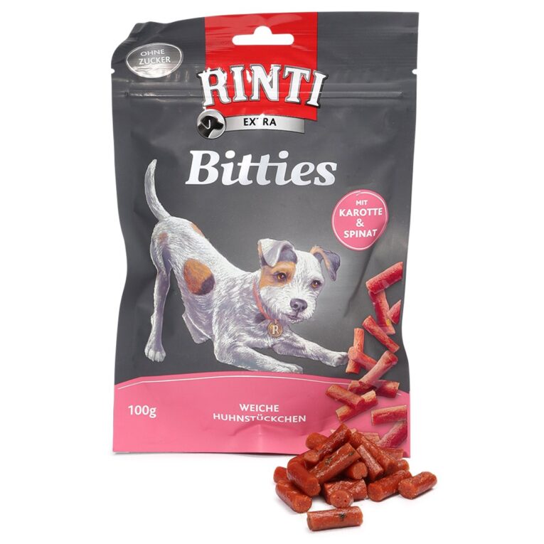 Schmackhafter Hundesnack von Rinti mit hohem Fleischanteil. Hochwertiges Geflügel macht deinem Hund Appetit. Nur das Beste für deinen Hund.