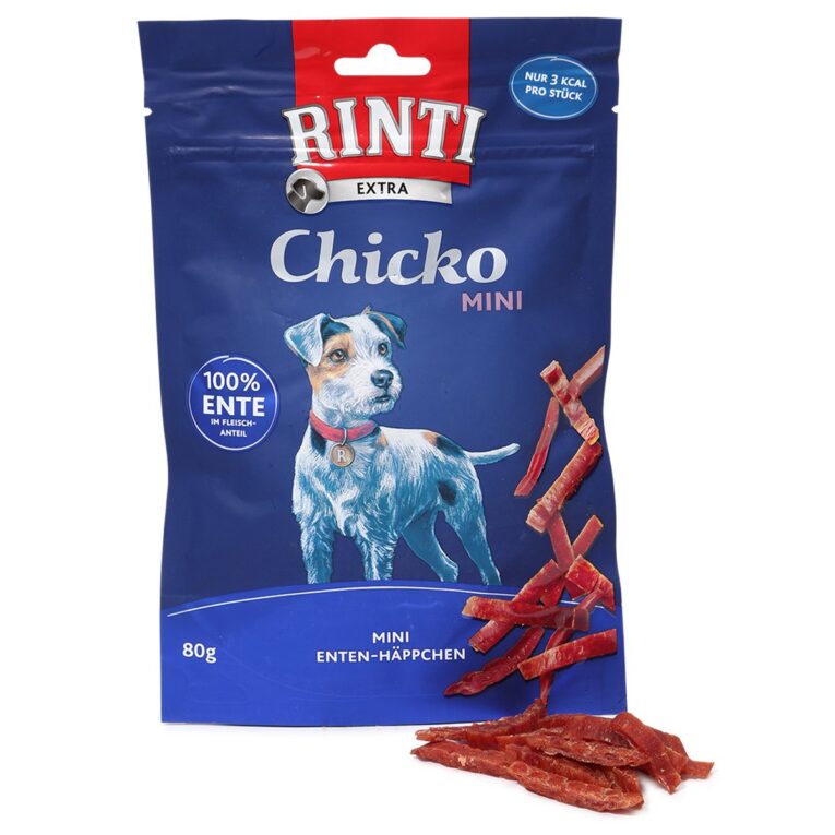 Proteinreicher Snack von Rinti für übergewichtige Hunde. Mit leckerer Ente für anspruchsvolle Hunde. Der Snack ist für Hunde aller Lebensphasen zu empfehlen.