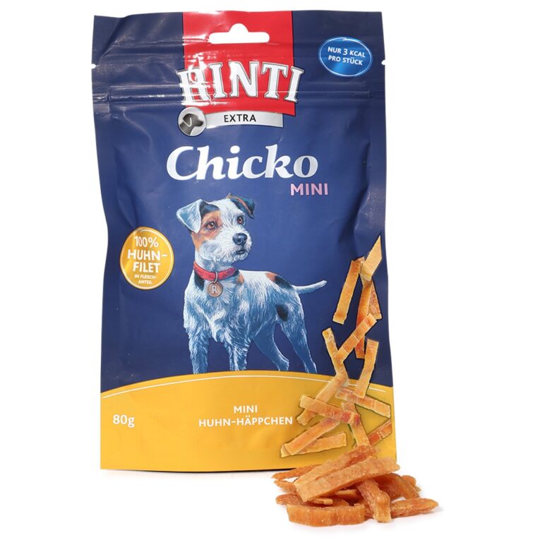 Köstlicher Hundesnack von Rinti. Mit hochwertigem Huhn für anspruchsvolle Hunde. Der Snack ist für Hunde aller Lebensphasen geeignet.