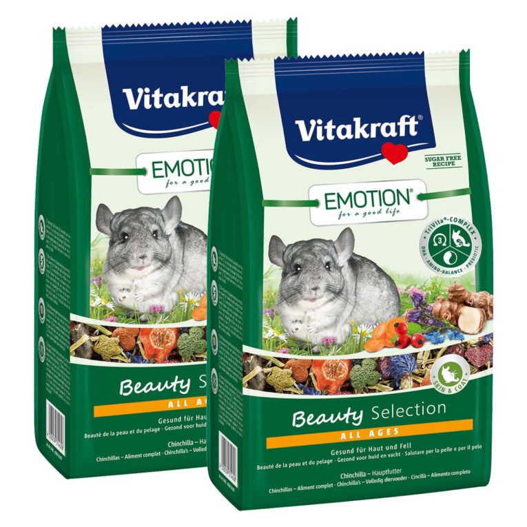 Das Vitakraft Emotion Beauty Selection Chinchillas 600g beliefert Ihren Chinchillas mit allen lebenswichtigen Nährstoffen. Für alle Altersstufen.
