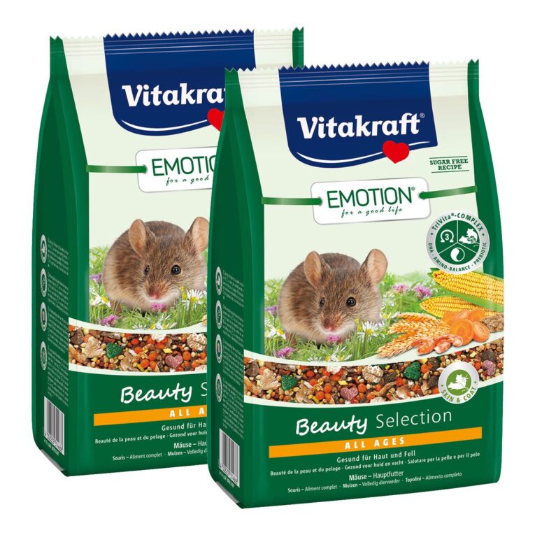 Das Vitakraft Emotion Beauty Selection Mäuse ist eine ausgewogene Hauptfuttermischung. Reichhaltig an proteinreichen Shrimps und Vitaminen.