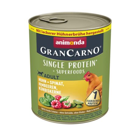 animonda GranCarno superfoods Huhn + Spinat + Himbeer + Kürbiskern 24x800g