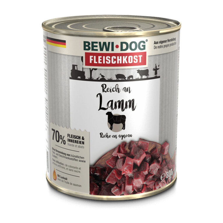 BEWI DOG® Fleischkost mit viel saftigem Muskelfleisch.
