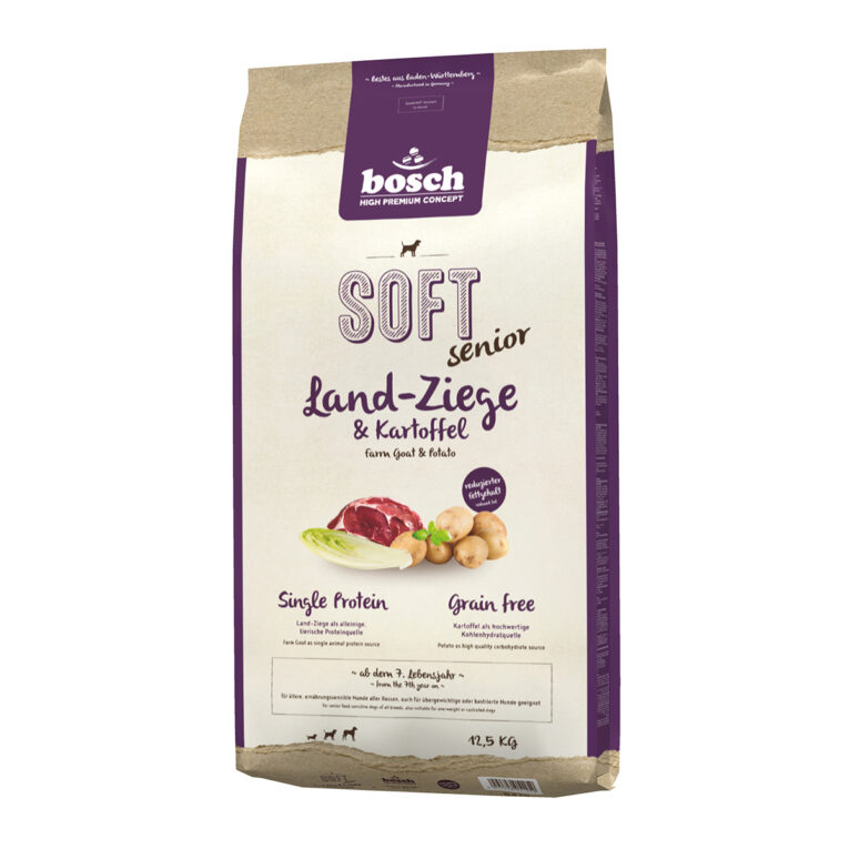 Hunde-Trockenfutter von Bosch mit Mono-Protein. Mit leckerer Ziege für kleine Feinschmecker. Das Futter ist speziell auf die Bedürfnisse von Senior-Hunden angepasst.