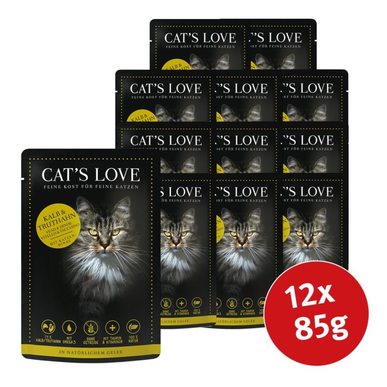 Proteinreiches Nassfutter von Cat's Love mit hohem Fleischanteil. Mit hochwertigem Geflügel für den feinen Gaumen. Das Futter ist speziell auf die Bedürfnisse von erwachsenen Katzen angepasst.