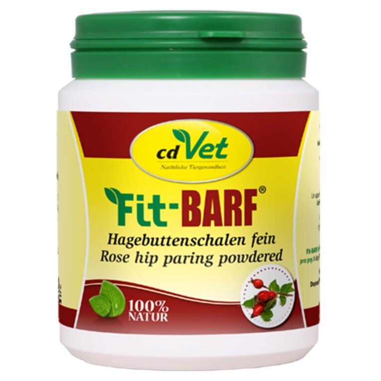 Fein gemahlene Hagebuttenschalen zur bedarfsgerechten Versorgung bei Rohfütterung.