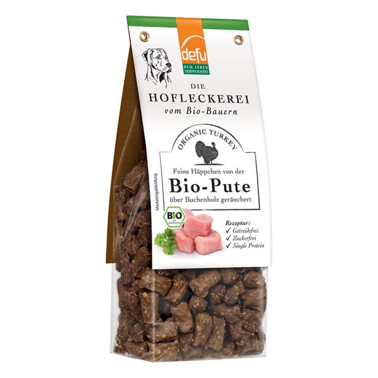 Feine Trainings-Häppchen von der Bio-Pute über Buchenholz geräuchert.
