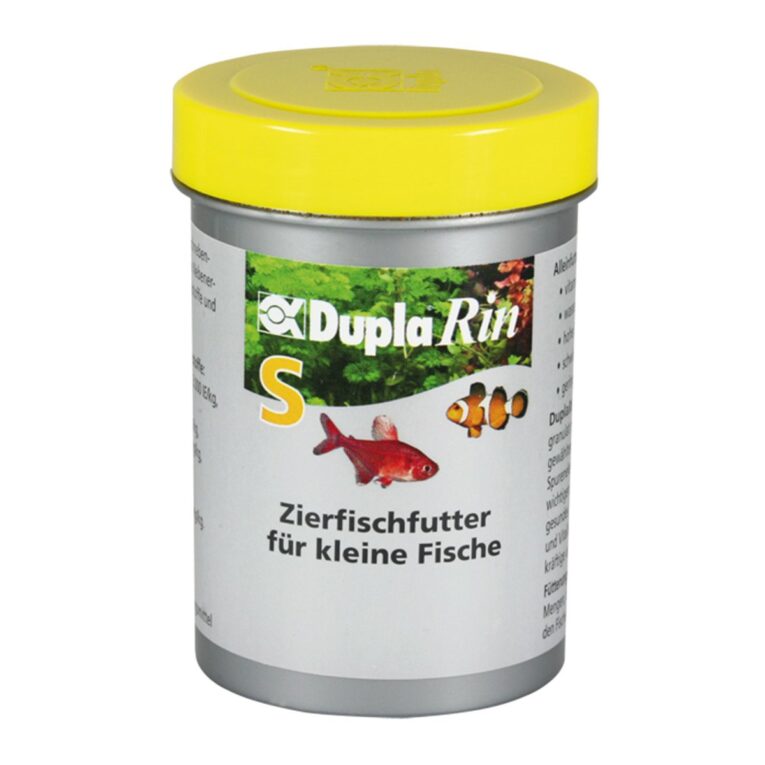 DuplaRin ist ein Zierfischfutter und erhältlich in den Größen S für kleine Fische und M für mittelgroße Fische.