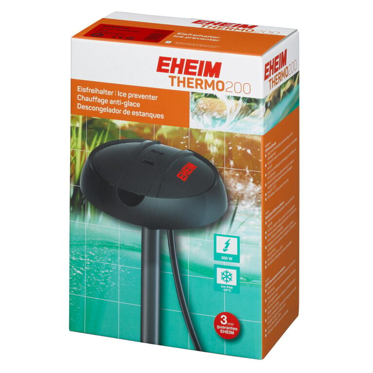Eheim THERMO200 Eisfreihalter verhindert das Zufrieren des Teiches bis -20°C. 3 Jahre Hersteller-Garantie.