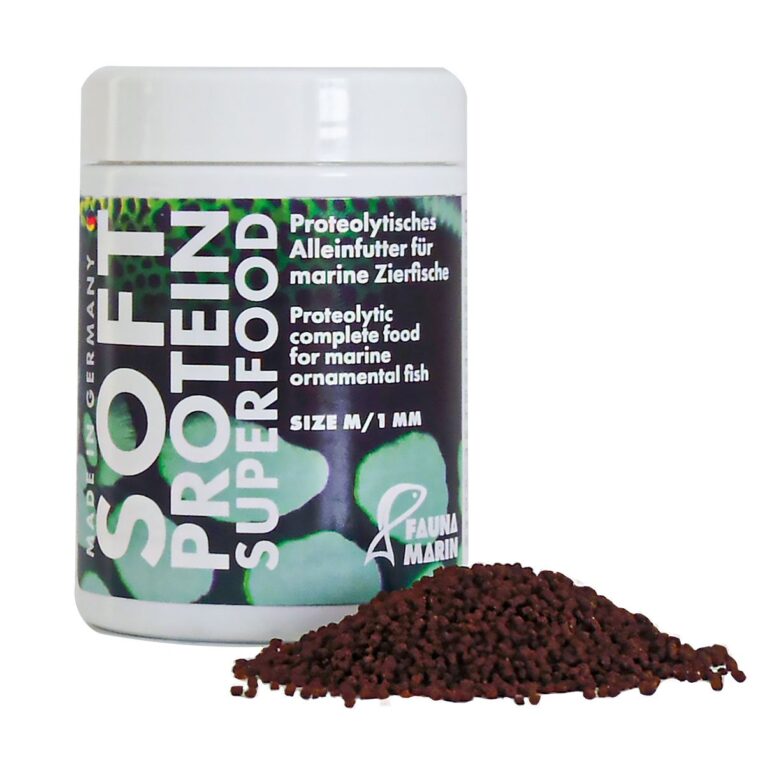 Fauna Marin Soft Protein Super Food ist ein Alleinfuttermittel für Korallenfische. Granulatfutter mit proteolytischen Eigenschaften.