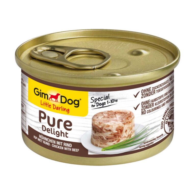 Das Hundefutter mit Hühnchen und mit Rind bildet eine herrliche Kombination