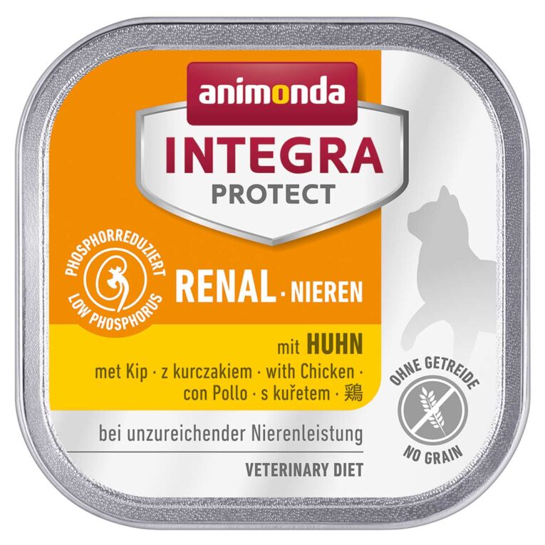 Katzen-Nassfutter von Animonda für Katzen mit chronischer Niereninsuffizienz. Zartes Geflügel macht deiner Katze Appetit. Das Futter ist speziell auf die Bedürfnisse von ausgewachsenen Katzen angepasst.