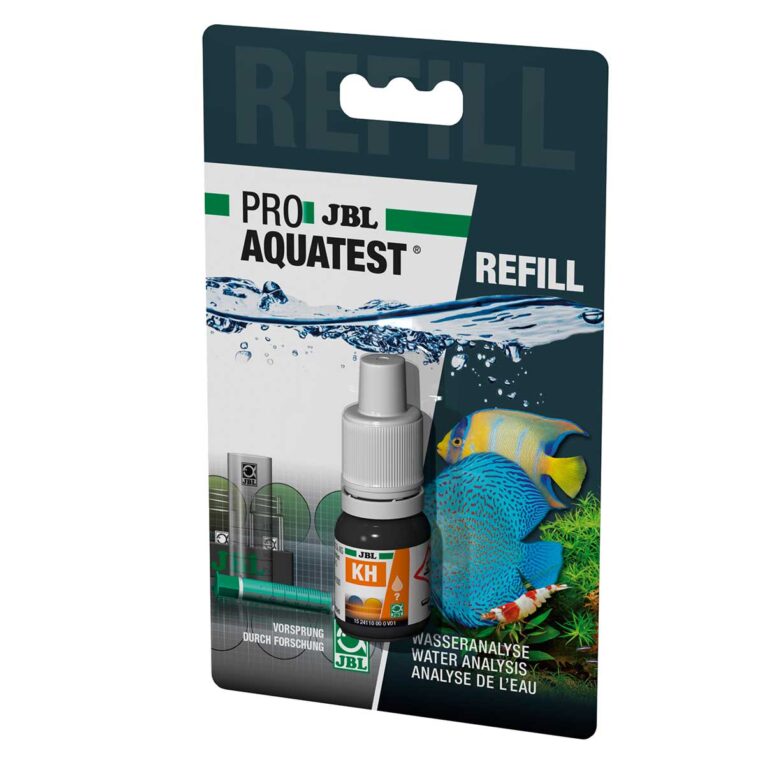 Der JBL ProAquaTest KH Refill in Form von Schnelltests zur Bestimmung der Karbonathärte (KH) in Süß-/Meerwasser Aquarien & Teichen.