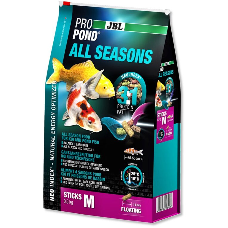 JBL ProPond Ganzjahresfutter für Koi und Teichfische ist ein Allrounder in der Fütterung für das ganze Jahr.
