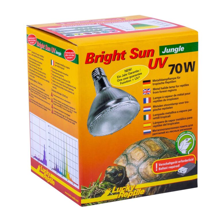 Lucky Reptile Bright Sun UV Jungle: Energiesparende Terrarienlampe. Sorge für natürliche Lichtverhältnisse im Terrarium mit der Lucky Reptile Bright Sun UV Jungle.