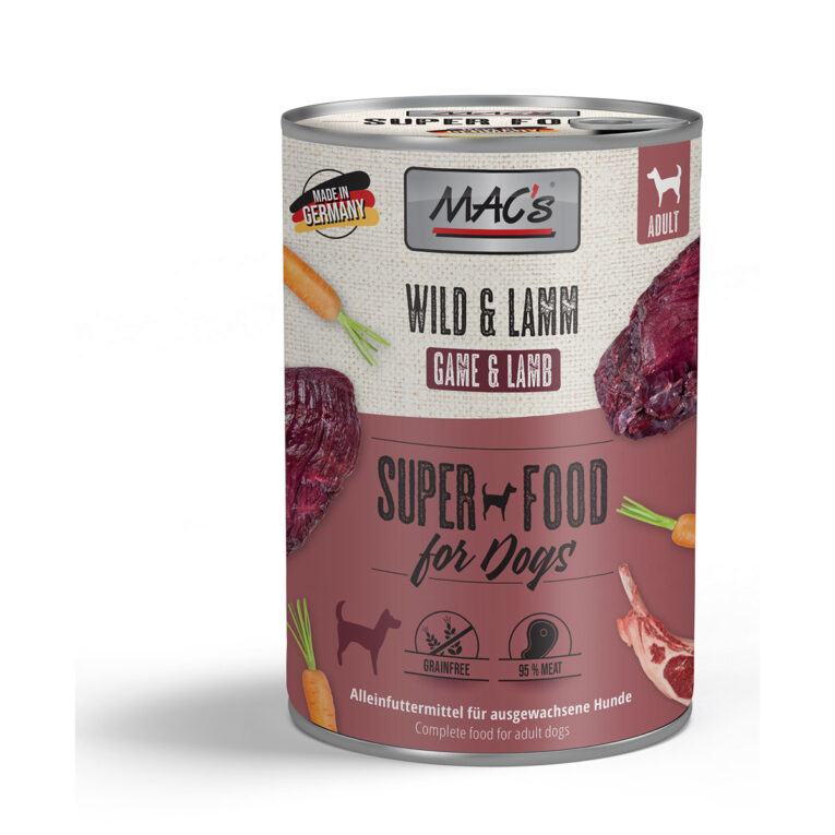 Nassfutter von MAC's Dog mit einer antiallergischen Folgewirkung