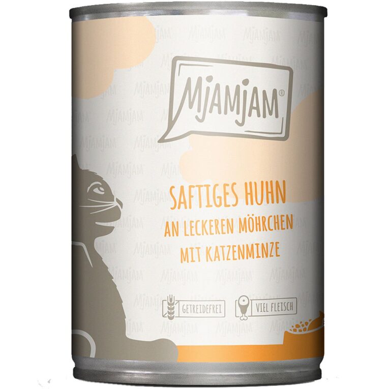 MjAMjAM Katzenfutter - leckere Mahlzeit mit saftigem Hühnchenfleisch