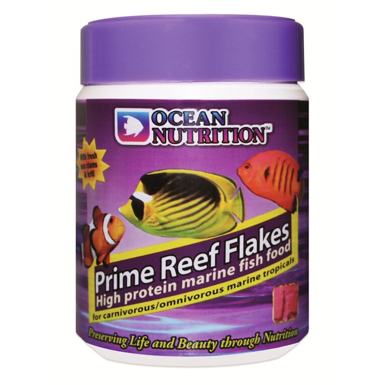 Ocean Nutrition Prime Reef Futterflocken für karnivore und omnivore Meeres- und Tropenfische.