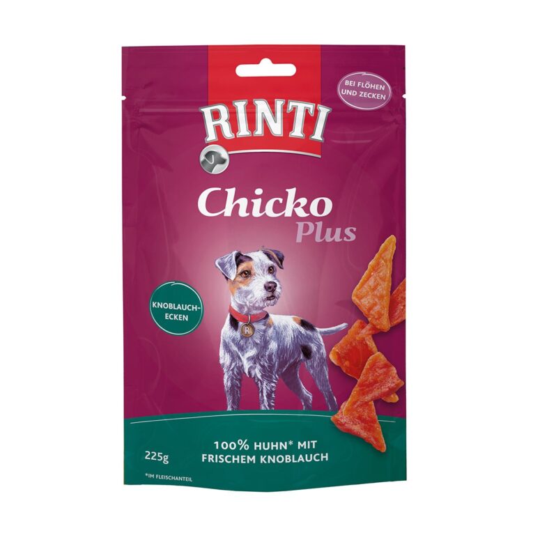 Rinti Chicko Plus Hühnerfilet mit frischem Knoblauch ist ein leicht bekömmlicher Hundesnack.