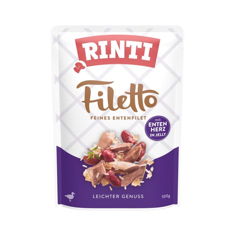 RINTI Filetto - Leichter Genuss aus feinem Filet. Ergänzungsfuttermittel für ausgewachsene Hunde.
