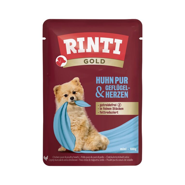 Rinti Gold ist eine fleischreiche Vollnahrung für kleine Hunde.