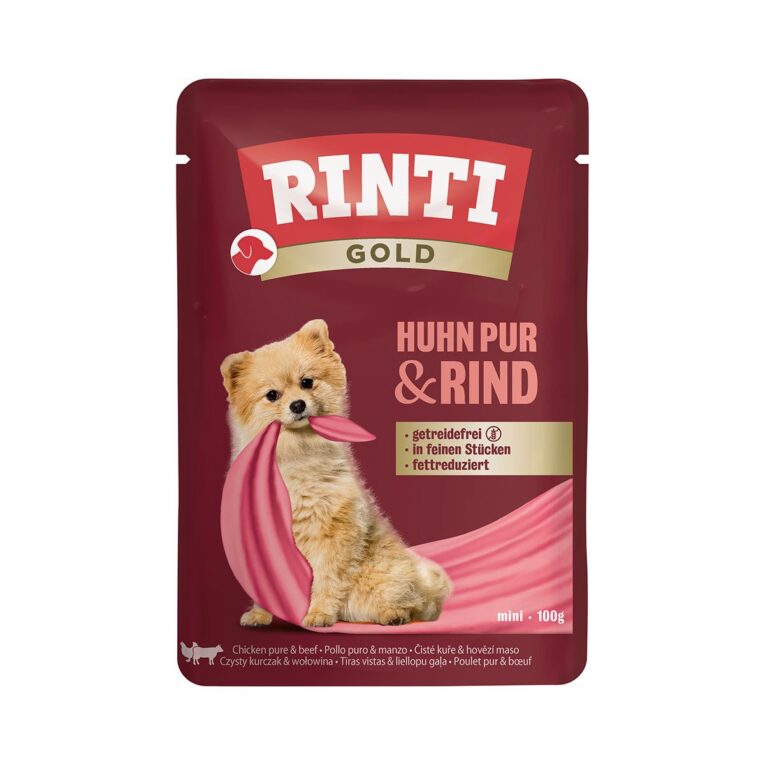 Rinti Gold ist eine fleischreiche Vollnahrung für kleine Hunde.