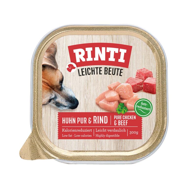 RINTI - Leichte Beute Huhn pur und Rind - leckeres Nassfutter für Hunde.