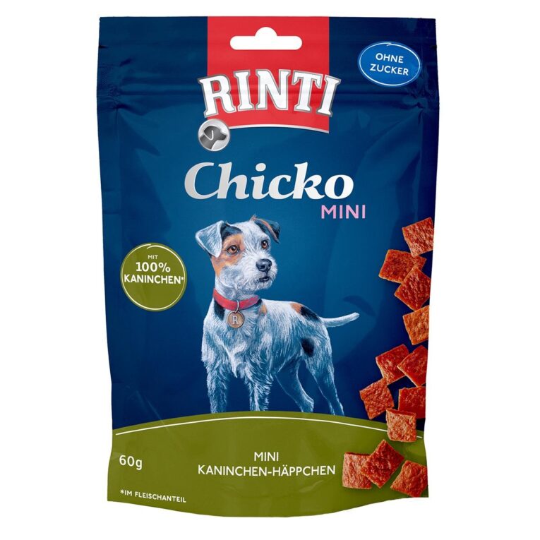 Chicko Mini Kaninchen-Häppchen sind ein schonend luftgetrockneter Fleischsnack für Hunde.