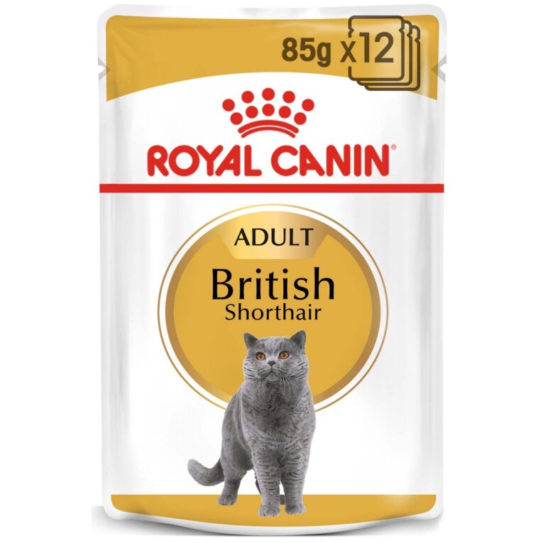 Das Royal Canin Nassfutter ist angepasst an die Ernährungsbedürfnisse von adulten British Kurzhaar Katzen. Für schönes Fell & ein ideales Gewicht.