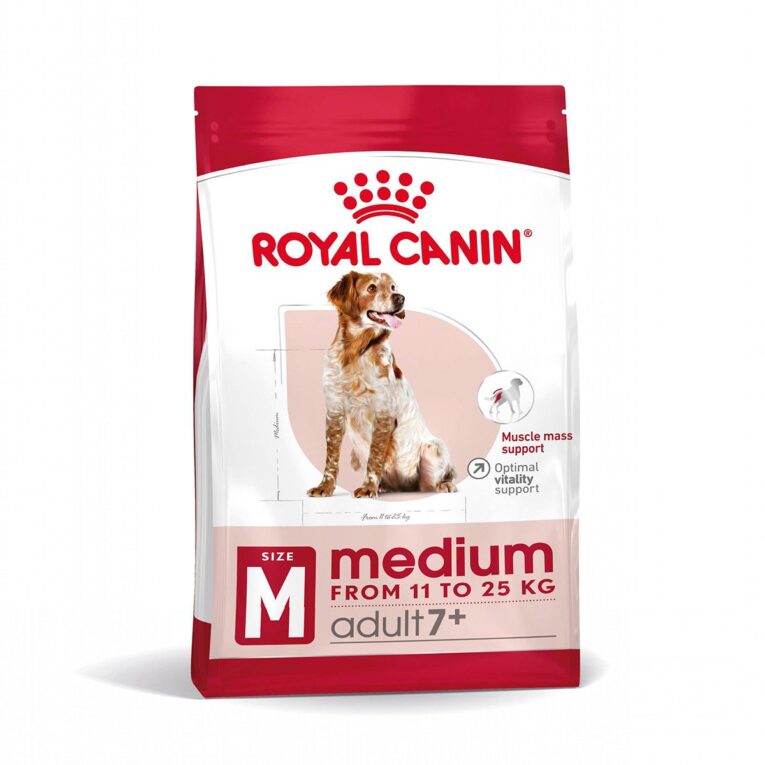 Alleinfuttermittel für Hunde - Für ältere mittelgroße Hunde (11 bis 25 kg) - Ab dem 7. Lebensjahr.