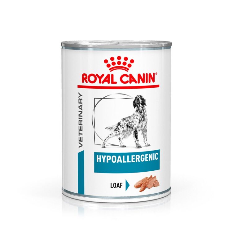 ROYAL CANIN HYPOALLERGENIC Mousse ist ein Diät-Alleinfuttermittel für Hunde zur Minderung von Ausgangserzeugnis- und Nährstoffintoleranzerscheinungen. Hydrolysierte Proteinquellen und ausgewählte Kohlenhydratquellen.