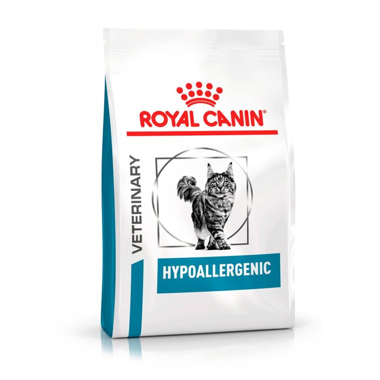 ROYAL CANIN® HYPOALLERGENIC Trockennahrung ist ein Diät-Alleinfuttermittel für Katzen zur Minderung von Ausgangserzeugnis- und Nährstoffintoleranzerscheinungen. Hydrolysierte Proteinquellen und ausgewählte Kohlenhydratquellen.