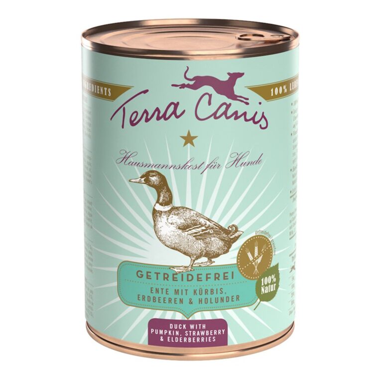 Glutenfreies Nassfutter von Terra Canis mit Vitaminen. Wohlschmeckende Innereien macht deinem Hund Appetit. Das Futter ist für Hunde aller Lebensphasen zu empfehlen.