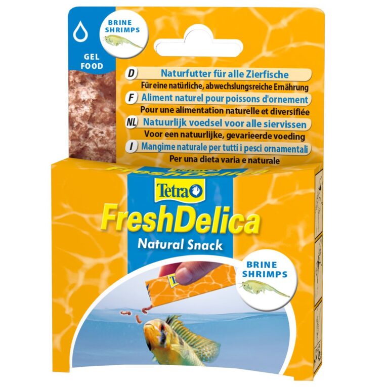 Tetra FreshDelica Brine Shrimps ist ein Naturfischfutter in nährstoffreichem Gelee angereichert mit Vitaminen.