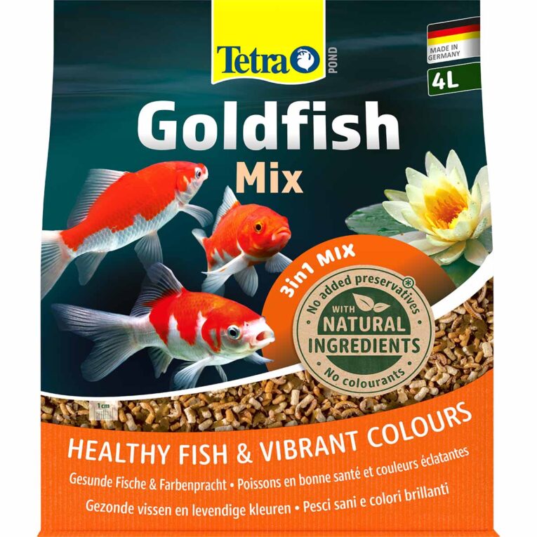 Tetra Pond Goldfish Mix ist ein ausgewogener Hauptfutter-Mix