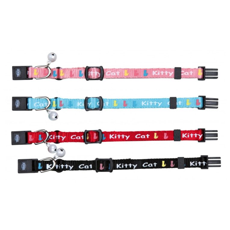 Fresh designtes Katzenhalsband von Trixie. Stufenlos verstellbares Halsband aus Nylon für kleine Katzen und Kätzchen. Mit Glöckchen.