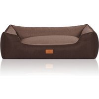 Knuffelwuff Hundebett Luke aus Velours mit feinem Handwebcharakter braun XL