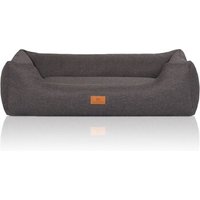 Knuffelwuff Hundebett Lotte aus Velours mit feinem Handwebcharakter grau XL